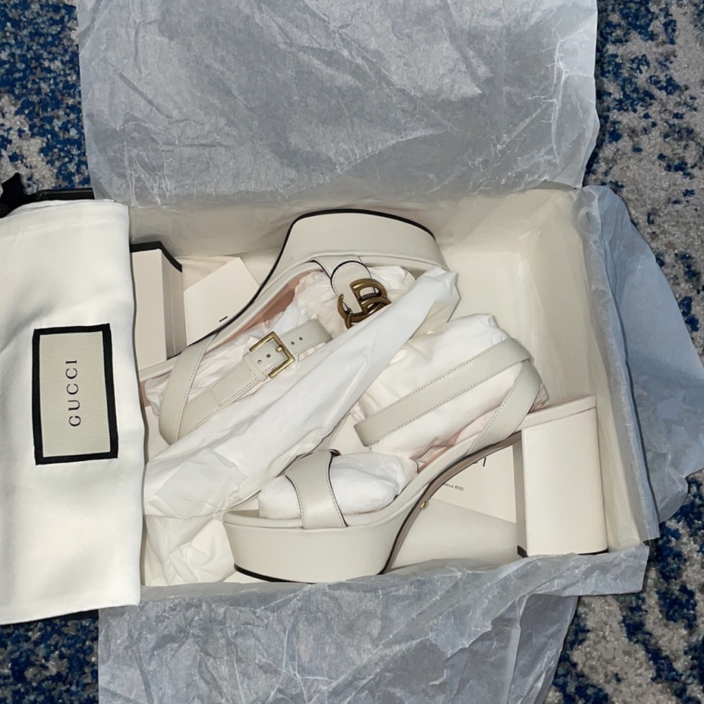 ❌SOLD❌ RARE MARMONT 55 PLATFORM SANDAL WHITE 36.5 - Picture 9 of 10